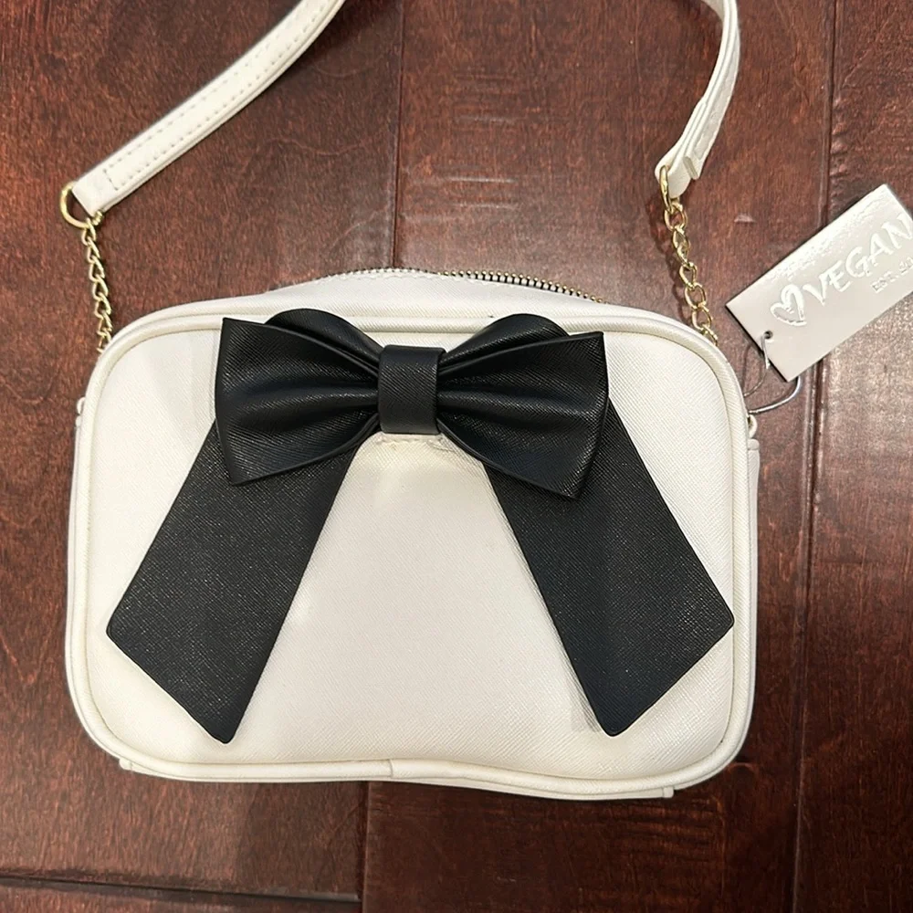 White Vegan Bow handbags